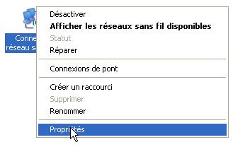 Propriétés de la connexion réseau